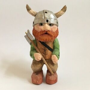 Hand Carved Viking with Battle Axe